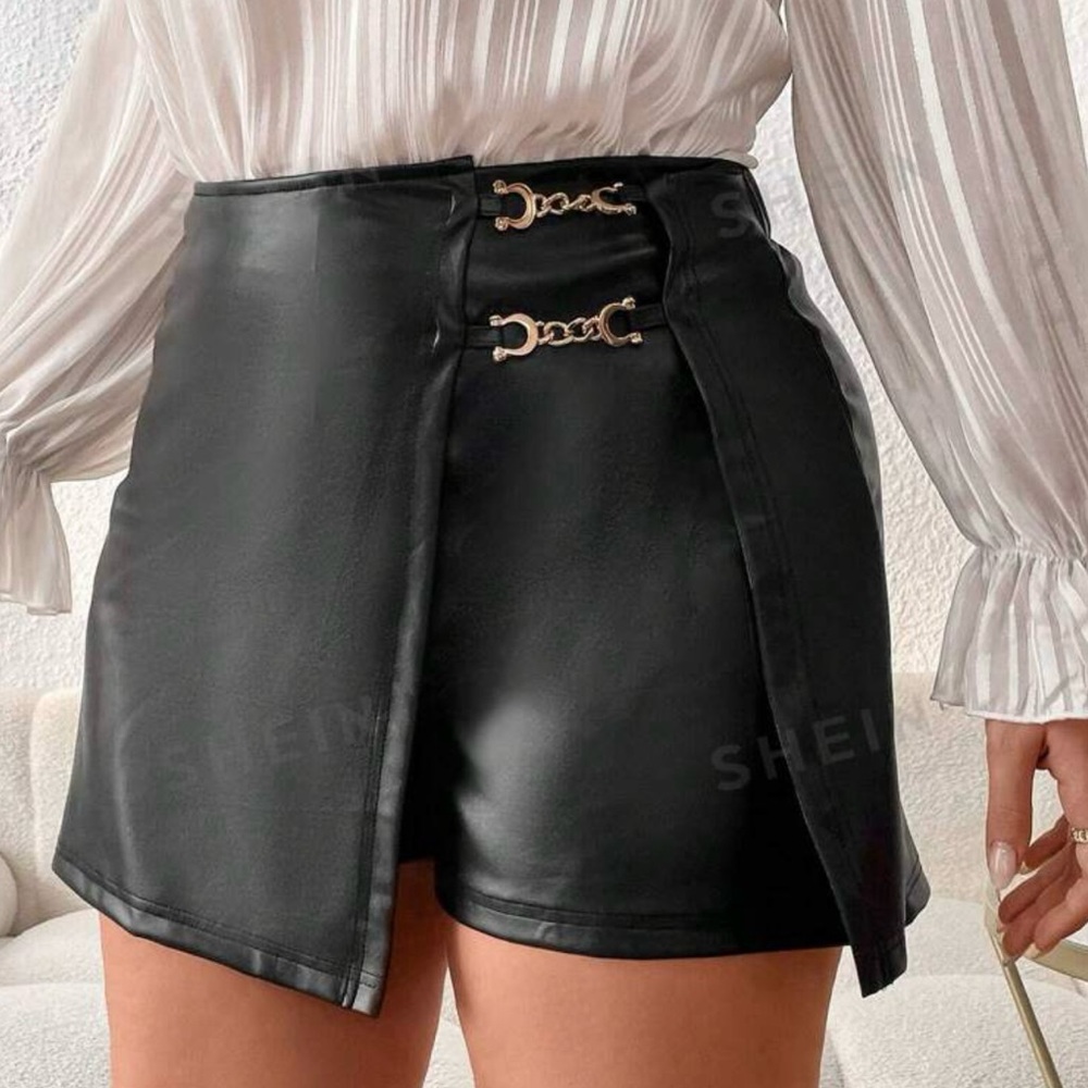 PU Leather Skort